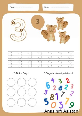 3 Rakamını Öğreniyorum
