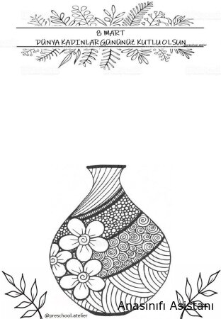 8 Mart Dünya Kadınlar Günü Boyama