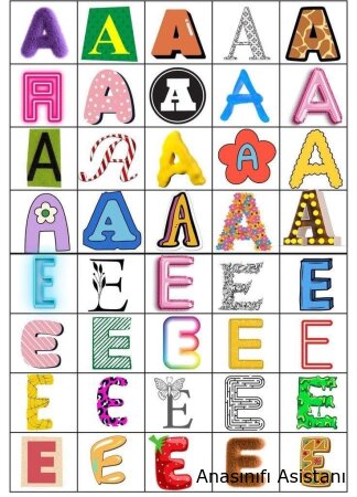 RENKLİ SESLİ HARFLER