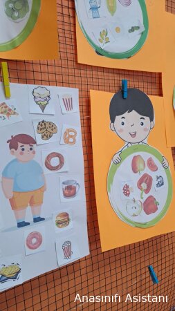 Sağlıklı Besinler Kes Yapıştır Etkinliği | Okul Öncesi Beslenme Eğitimi