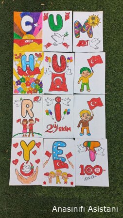 29 Ekim Cumhuriyet Bayramı Sınıf Panosu Görselleri ve Hazır Yazılar